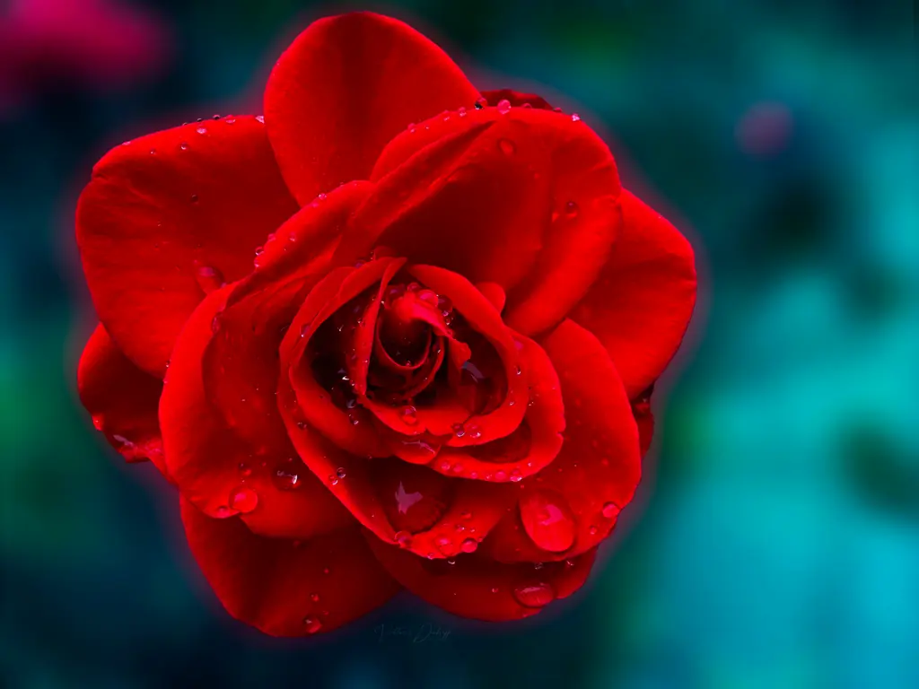 top-down rose composition showing spiral pattern